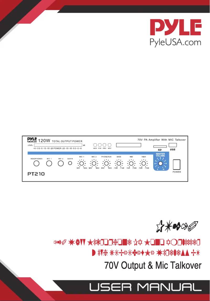 First page image of the manual for PT210