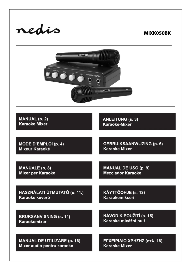 First page image of the manual for MIXK050BK