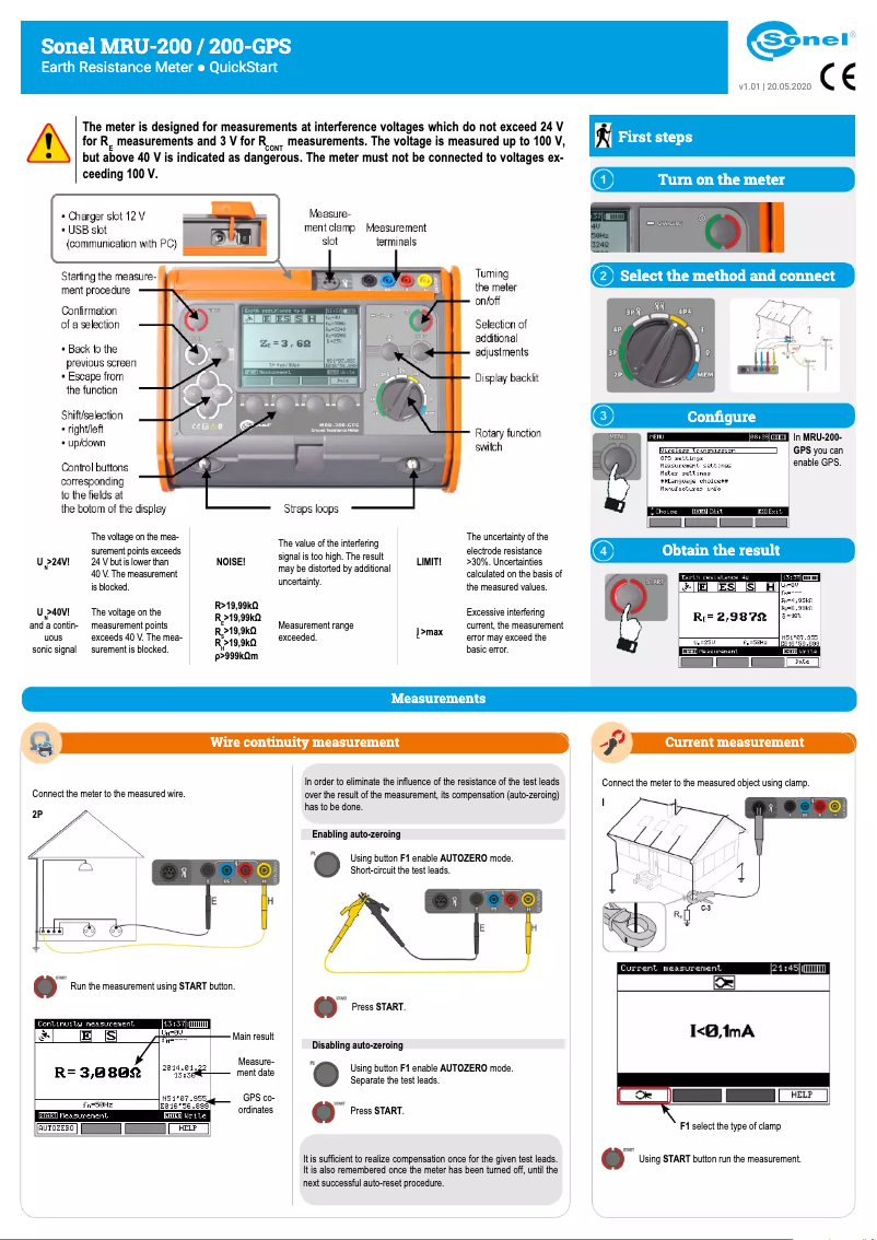 First page image of the manual for MRU-200
