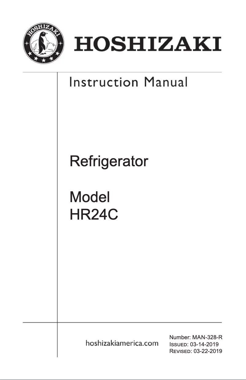 First page image of the manual for HR24C