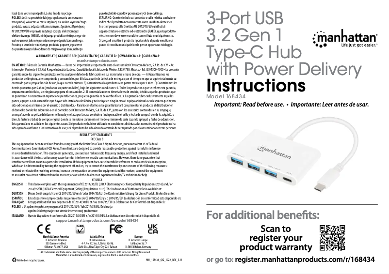 First page image of the manual for 168434