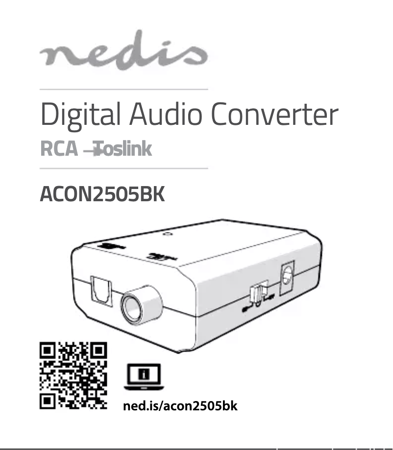 First page image of the manual for ACON2505BK