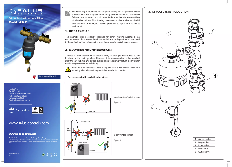 First page image of the manual for MD28S