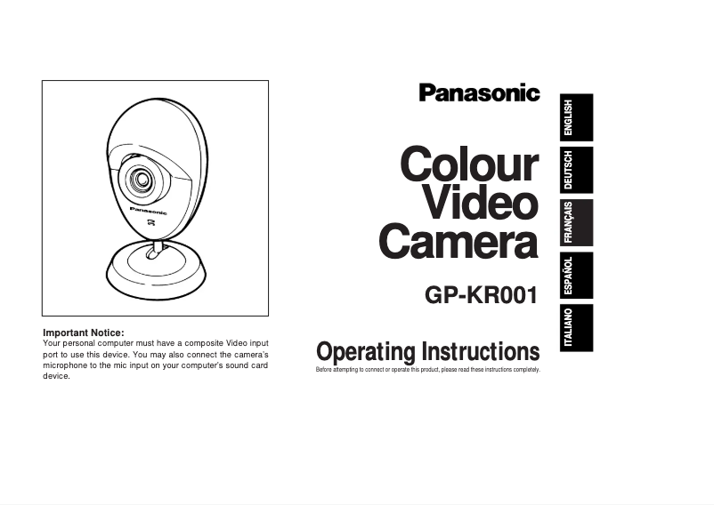 First page image of the manual for GP-KR001