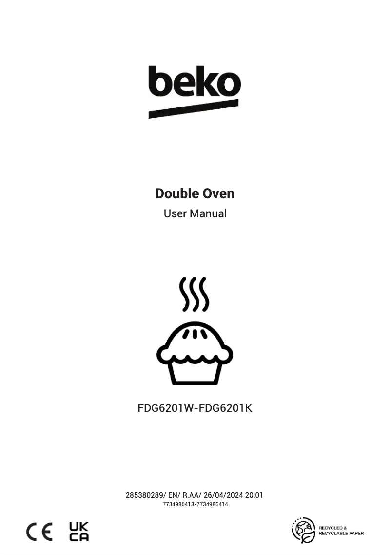 First page image of the manual for FDG6201K