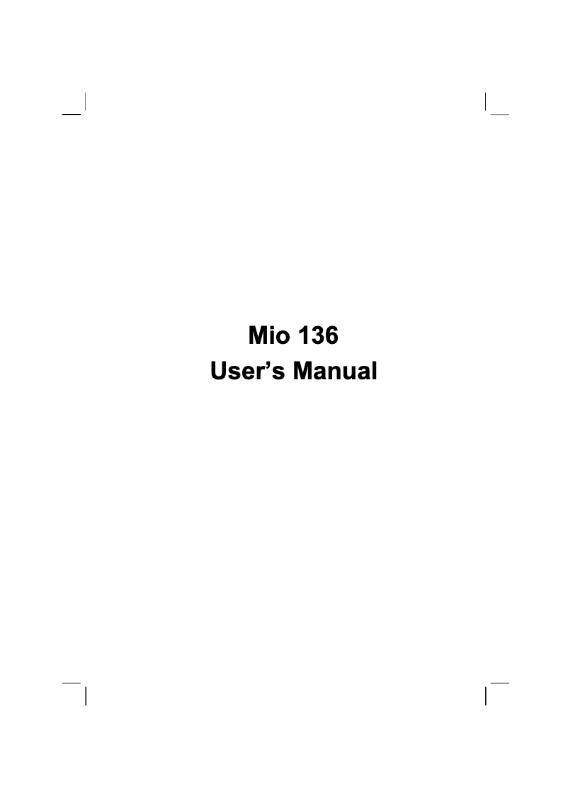 Page 1 of the manual User Manual Mio 136