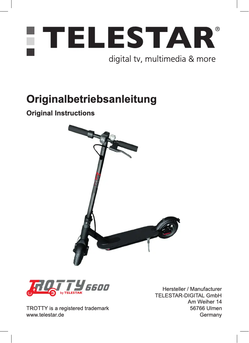 First page image of the manual for TROTTY 6600