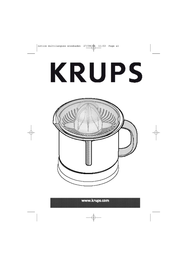 Page 1 of the manual User Manual Krups FSD1