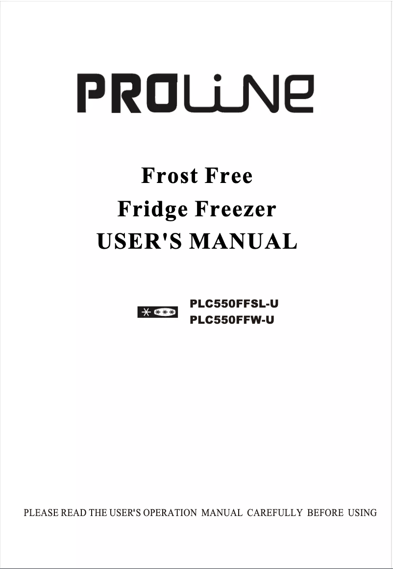 First page image of the manual for PLC550FFW-U