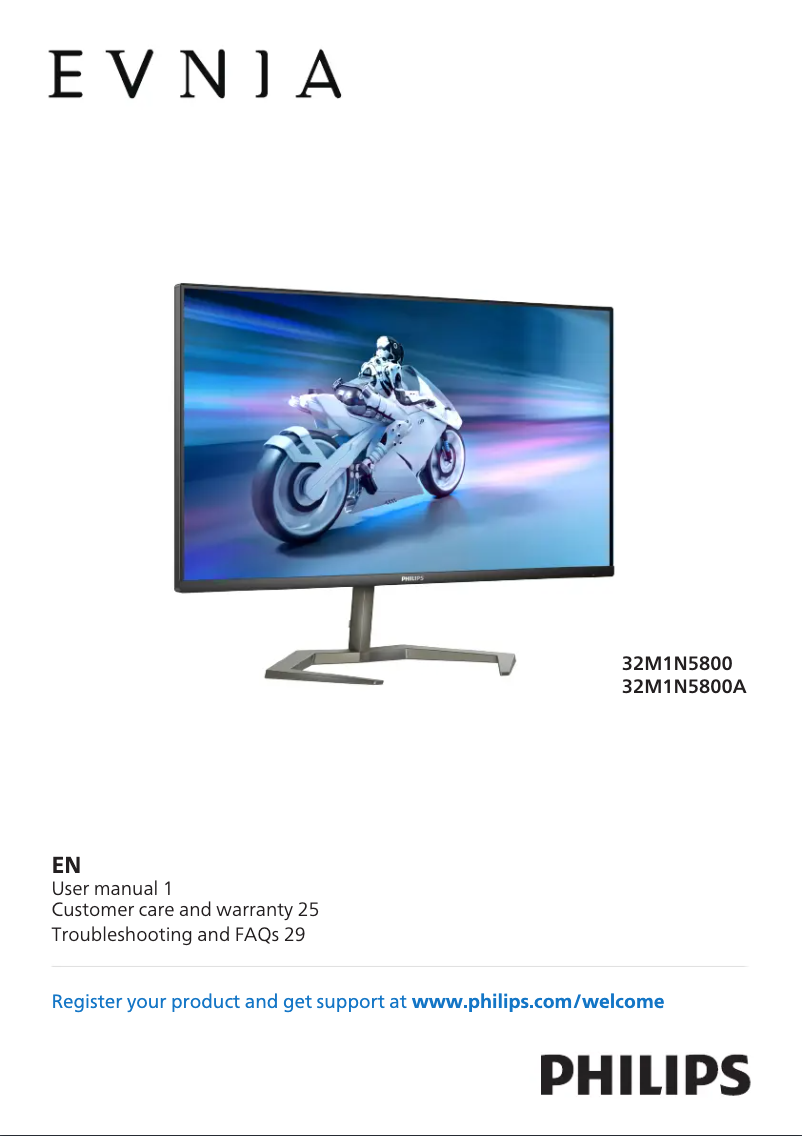 First page image of the manual for Evnia 32M1N5800A