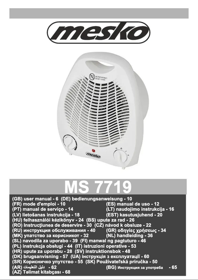 Page 1 de la notice Manuel utilisateur Mesko MS 7719