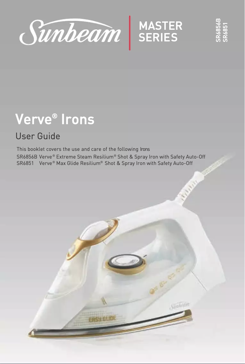 Page 1 of the manual User Manual Sunbeam Verve SR6856B
