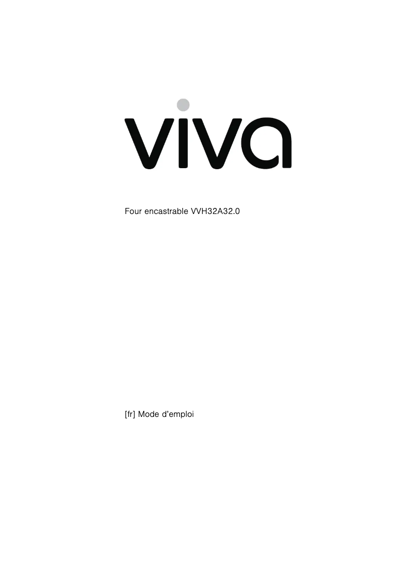 First page image of the manual for VVH32A3250
