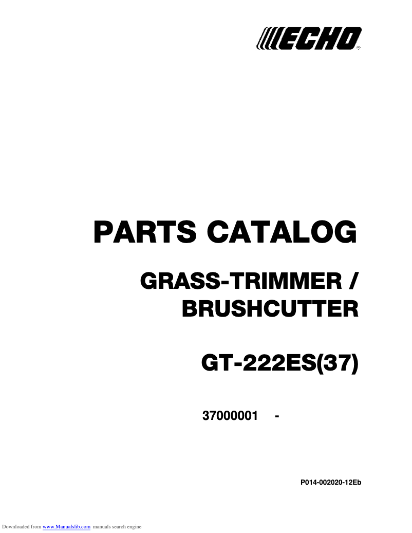 First page image of the manual for GT-222ES