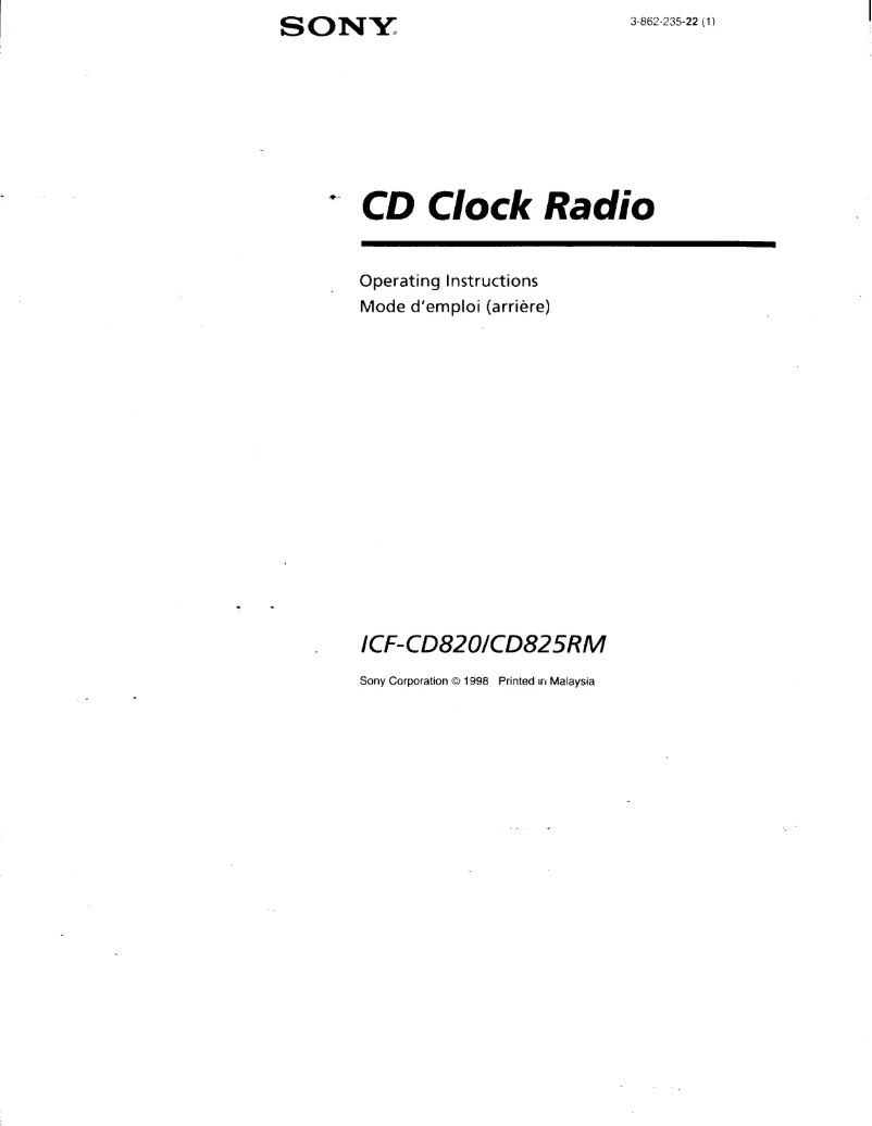 Page 1 of the manual User Manual Sony ICF-CD820