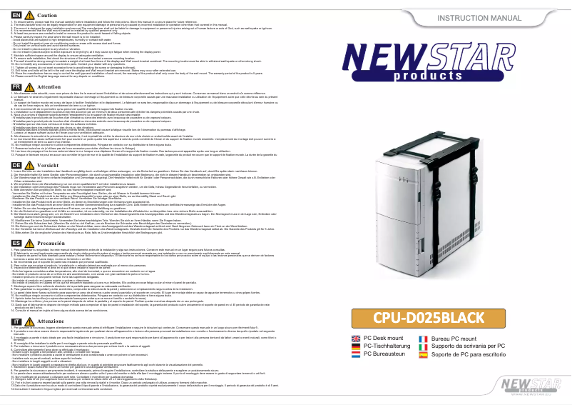 Image de la première page du manuel de l'appareil CPU-D025