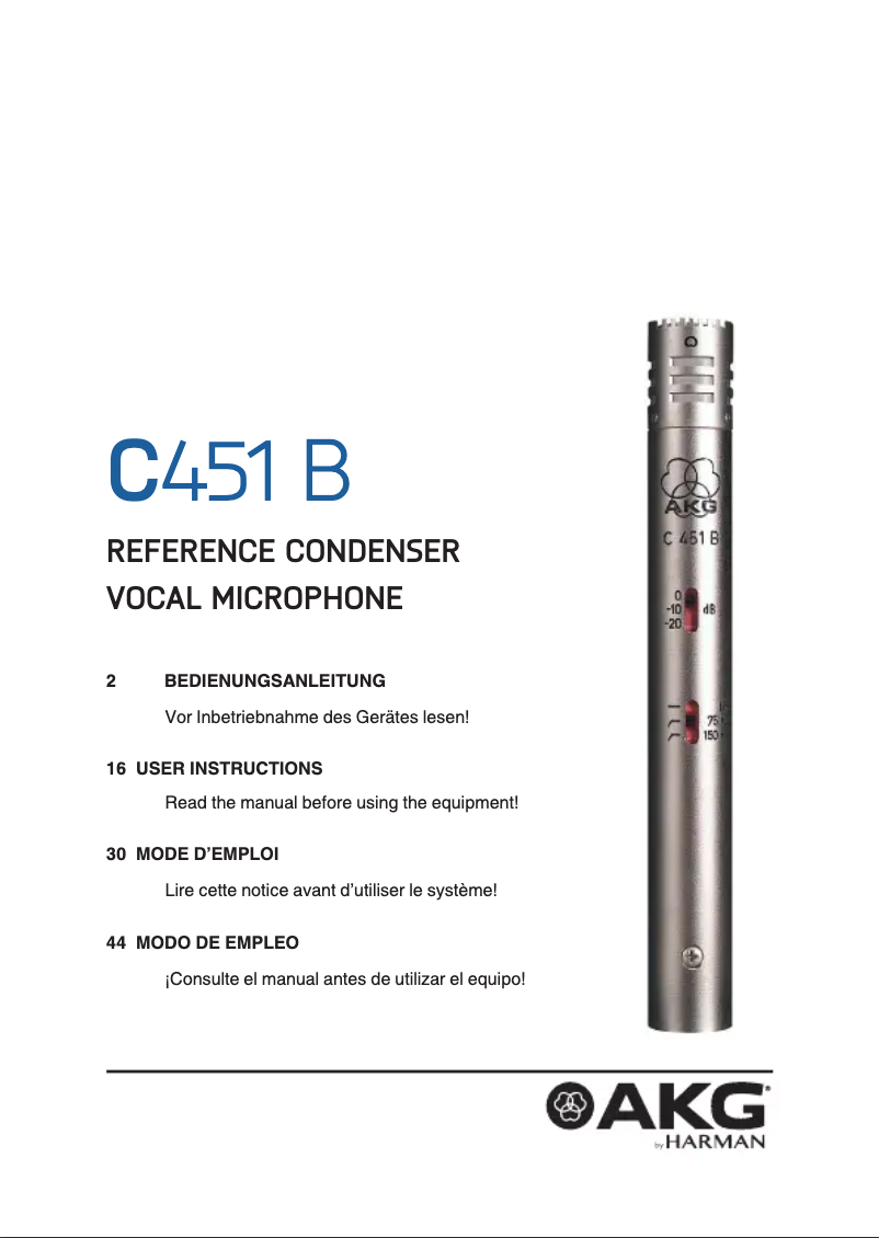First page image of the manual for C451 B