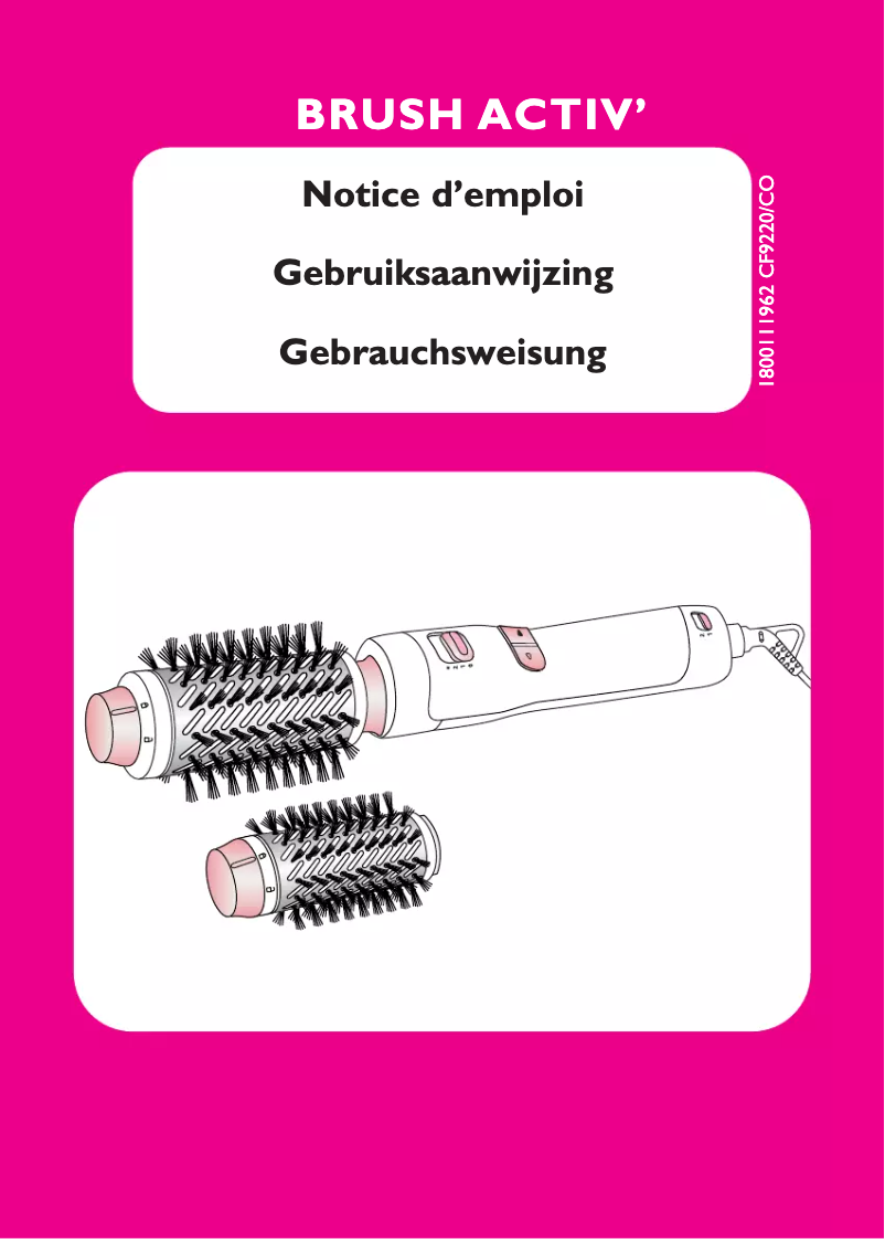 Page 1 de la notice Manuel utilisateur Calor Brush Activ Nano Smart CF9420C0