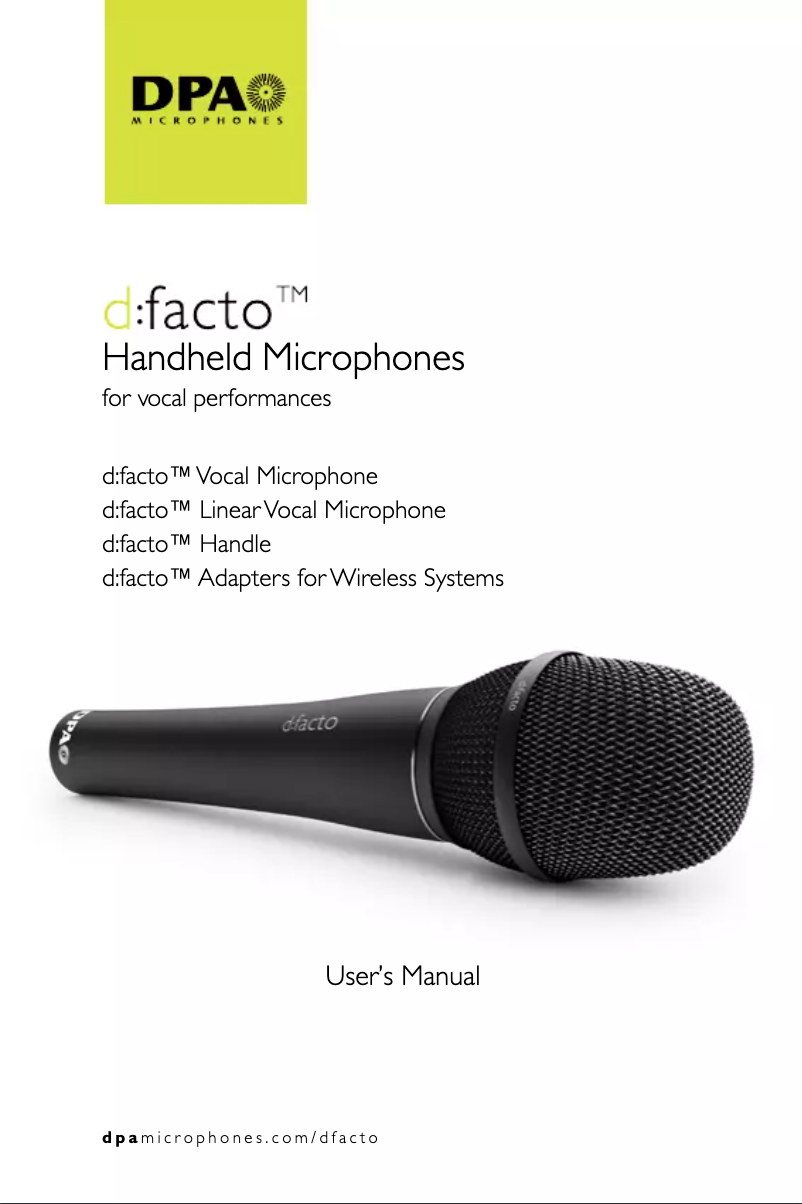 First page image of the manual for D:facto MMC4018V