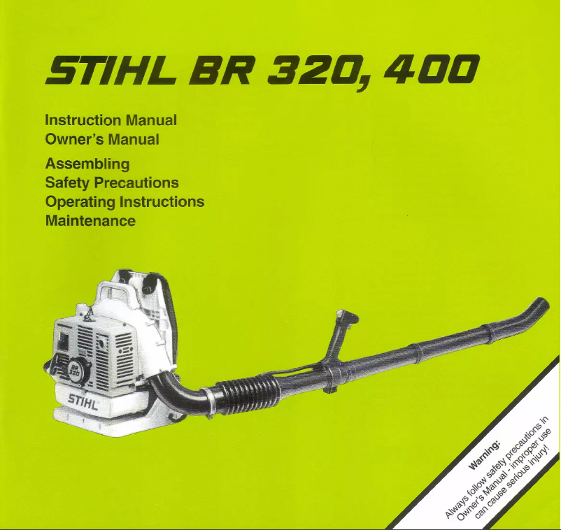 Page 1 of the manual User Manual Stihl BR 320