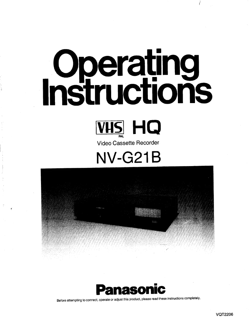 First page image of the manual for NV-G21B