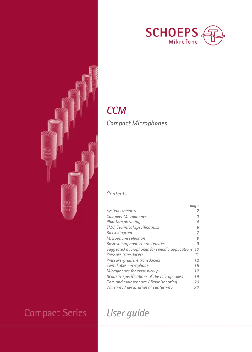 Page 1 of the manual User Manual Schoeps CCM2 LG
