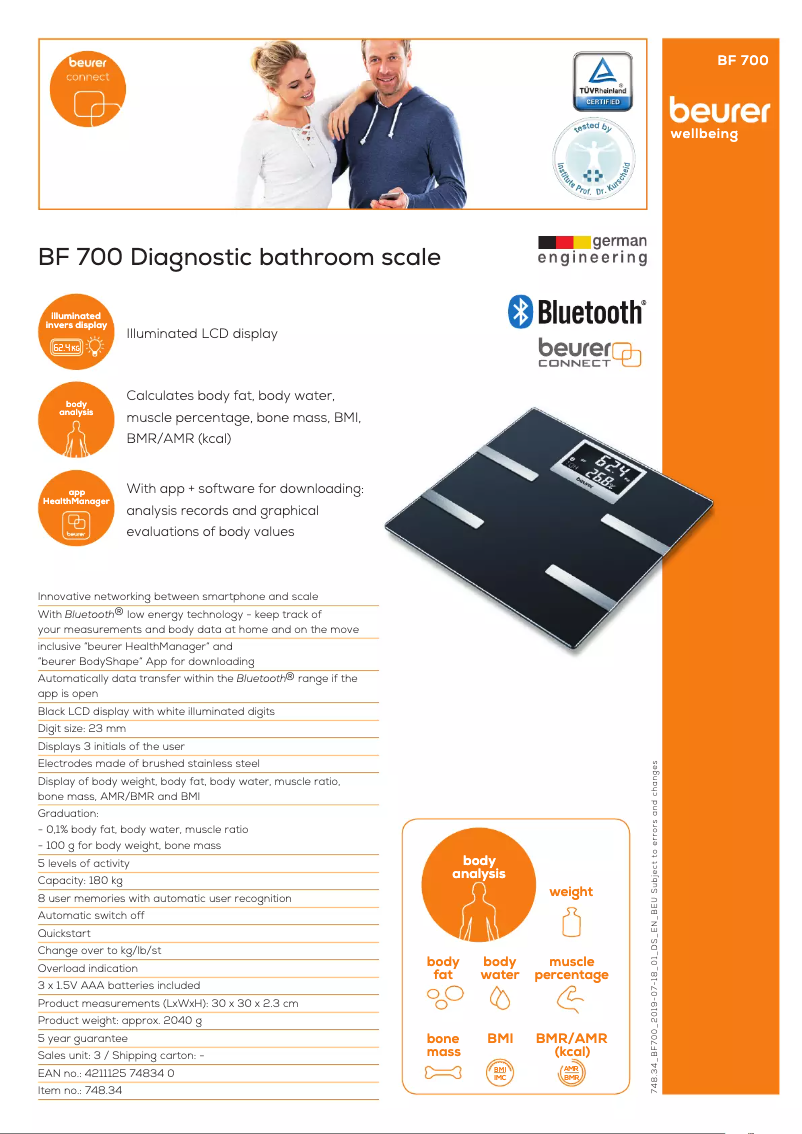 First page image of the manual for BF 700