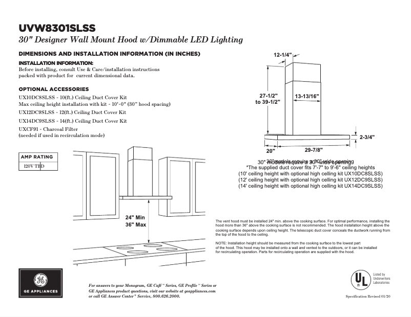 First page image of the manual for UVW8301SLSS