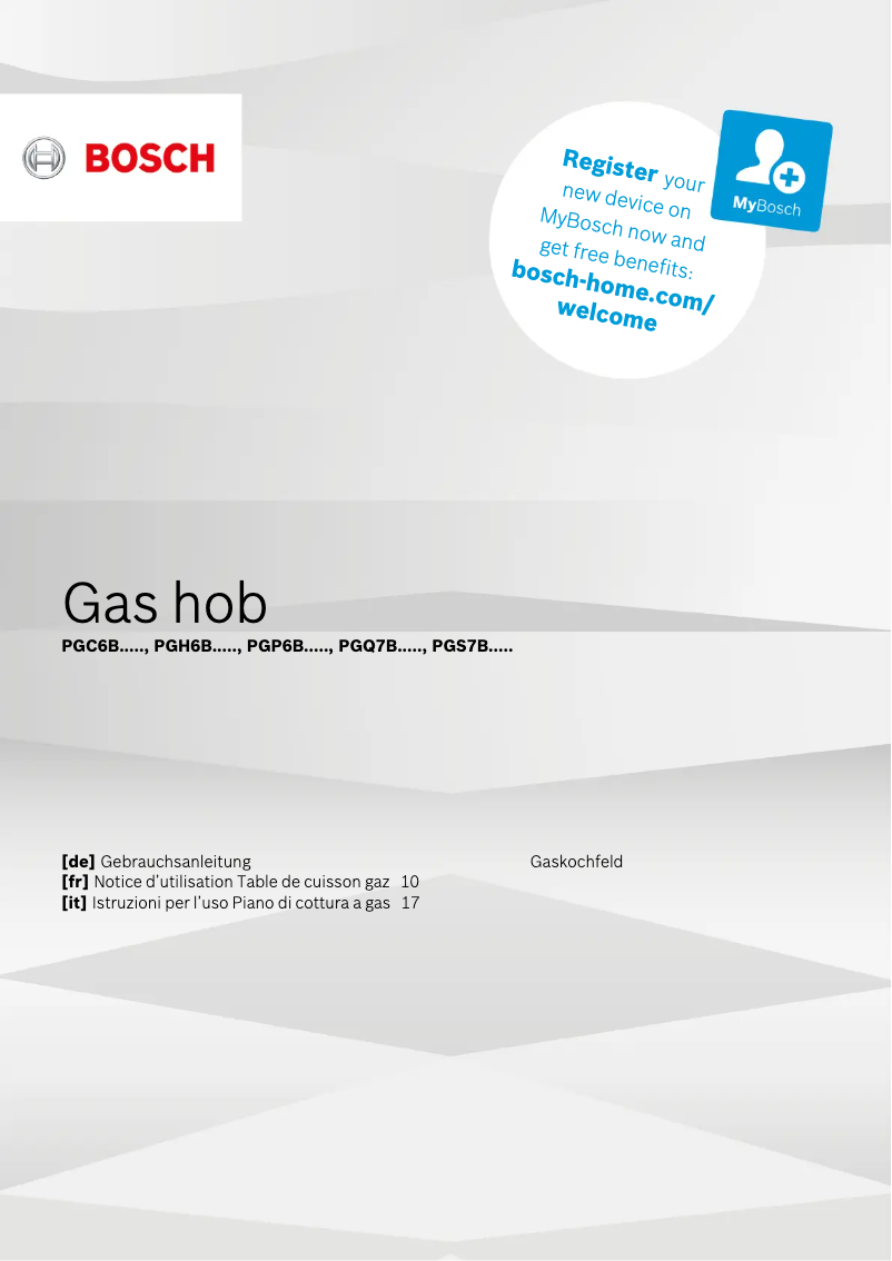 Page 1 of the manual User Manual Bosch PGC6B5B80