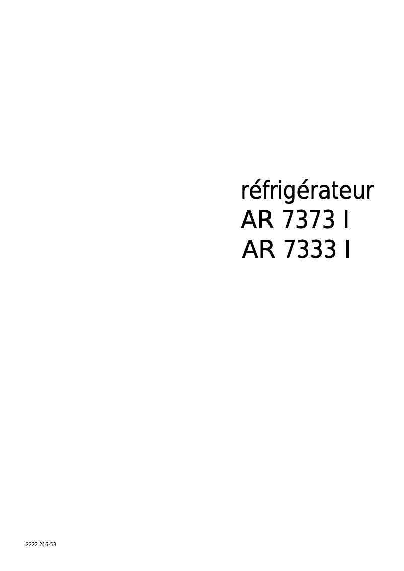 First page image of the manual for AR7373I