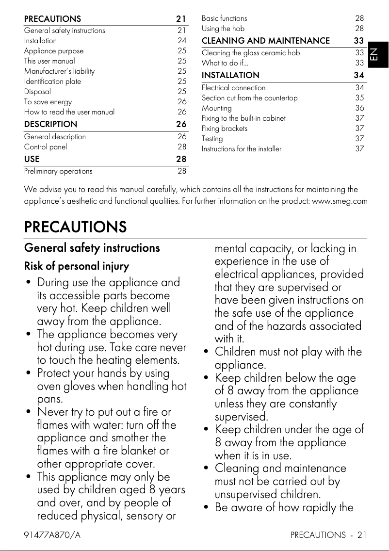 First page image of the manual for SE395ETDL