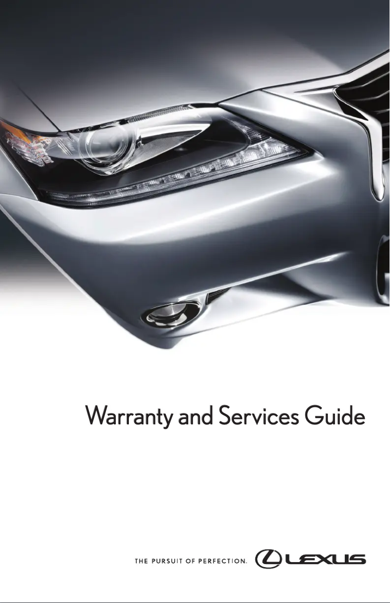Page 1 de la notice Informations de garantie Lexus RX 450h (2017)