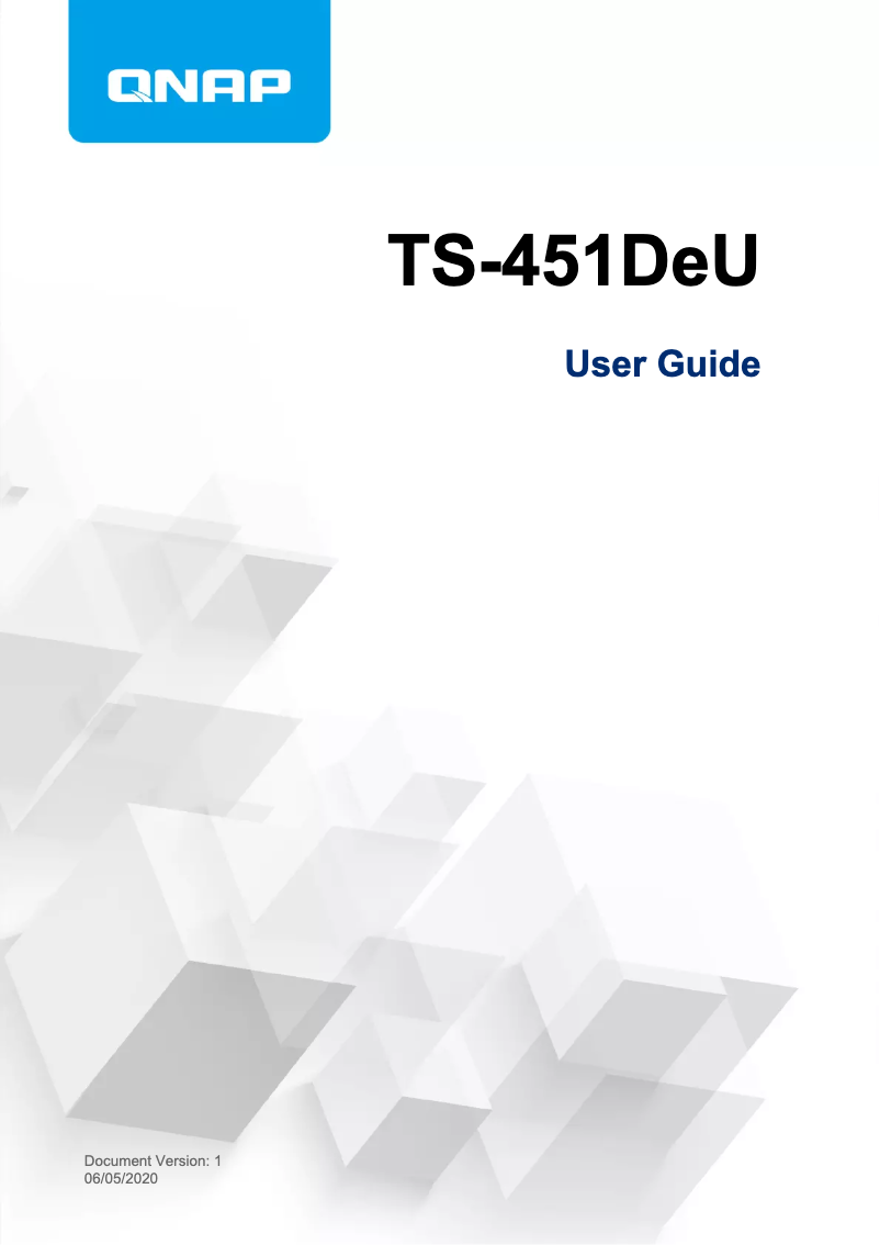Page 1 of the manual User Manual QNAP TS-451DeU
