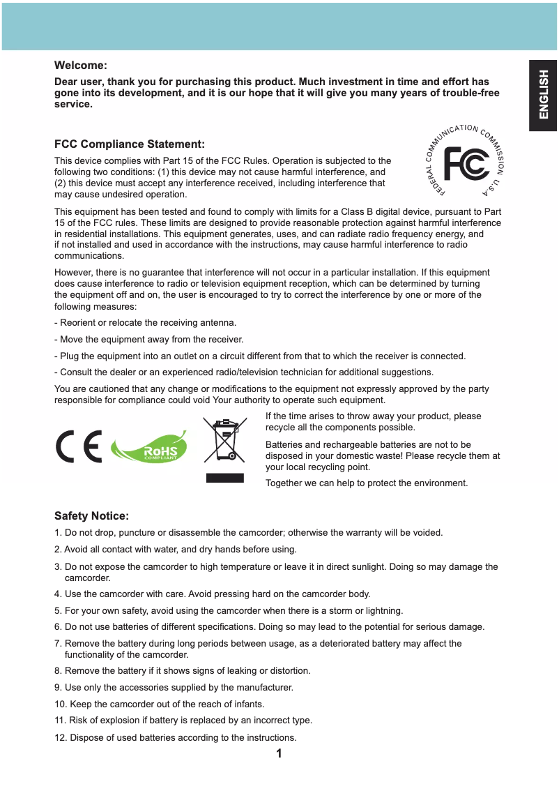 Page 1 of the manual User Manual Aiptek 3D iH3