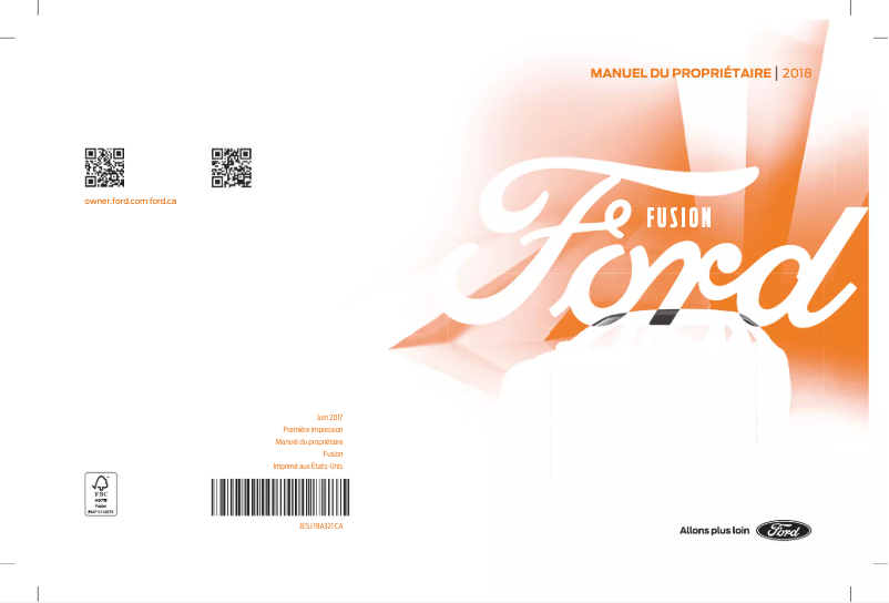 First page image of the manual for Fusion (2018)