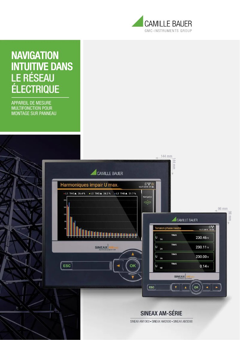 First page image of the manual for SINEAX AM3000