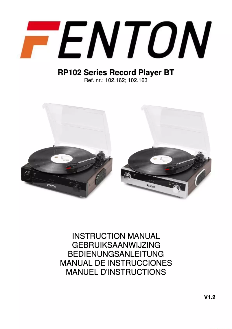 First page image of the manual for RP102A