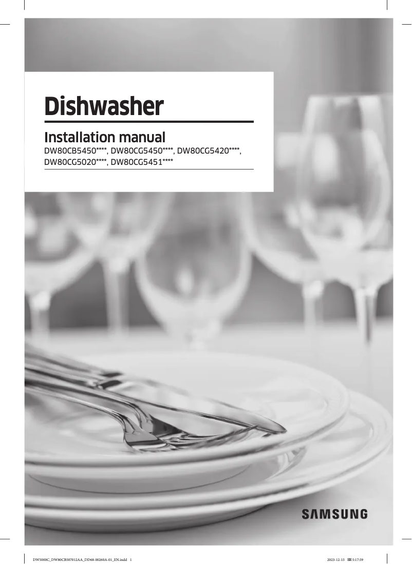 First page image of the manual for DW80CG545