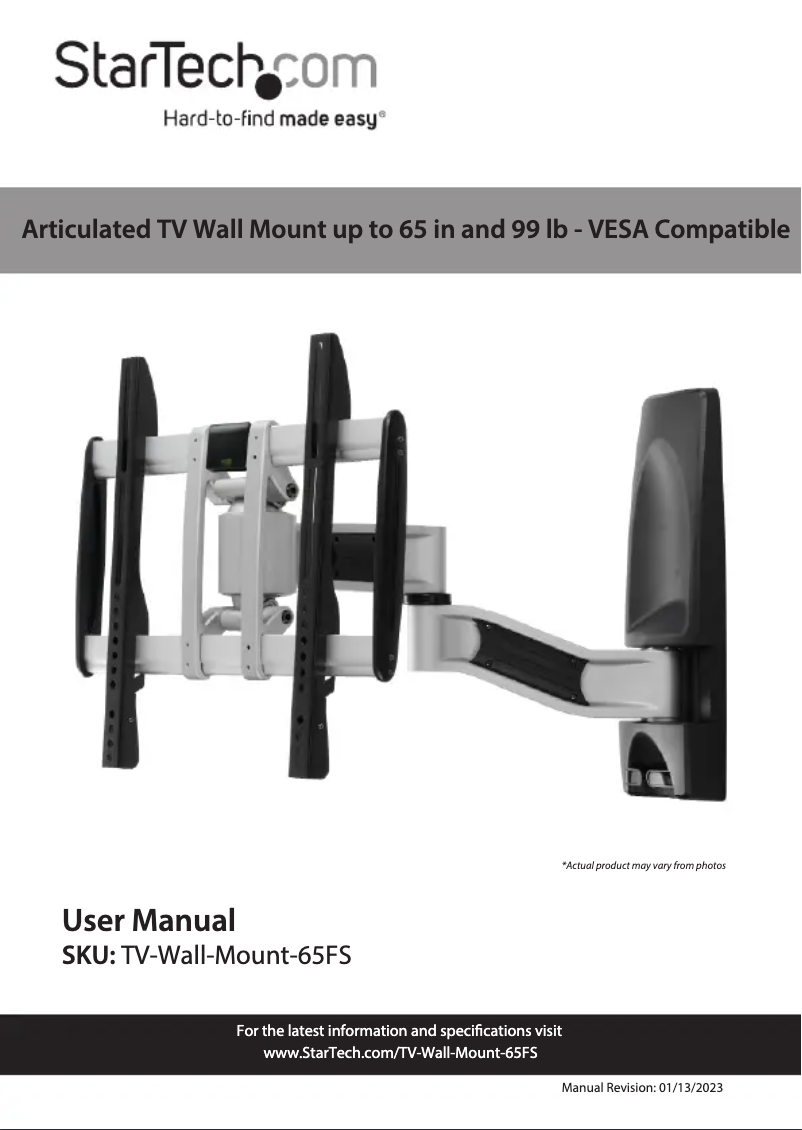 Image de la première page du manuel de l'appareil TV-Wall-Mount-65FS