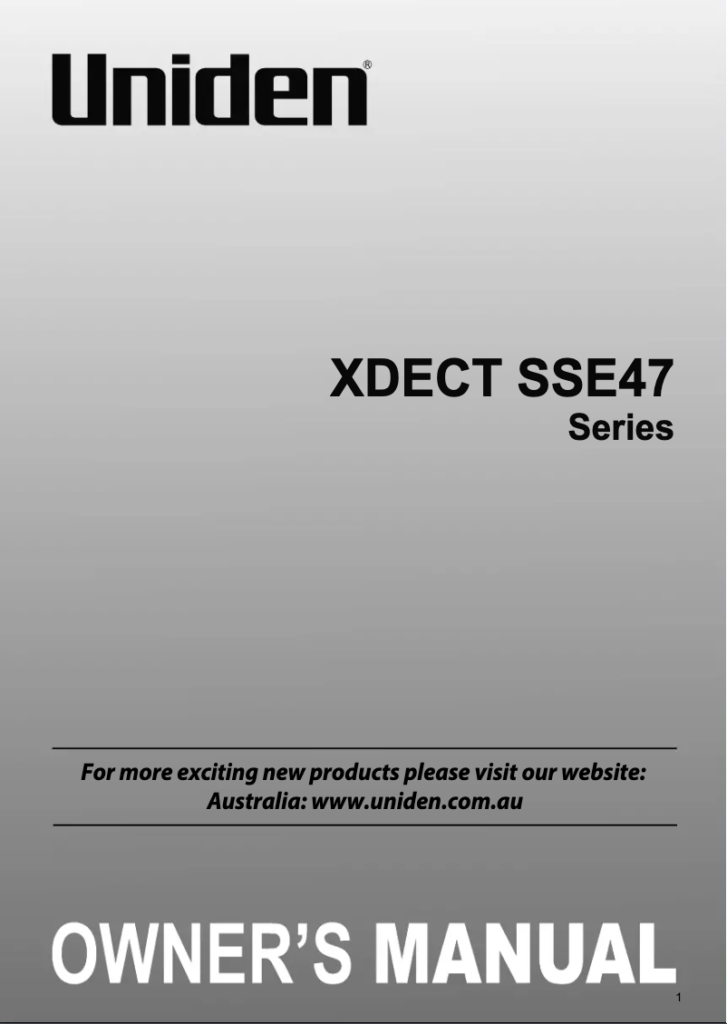 First page image of the manual for SS E47