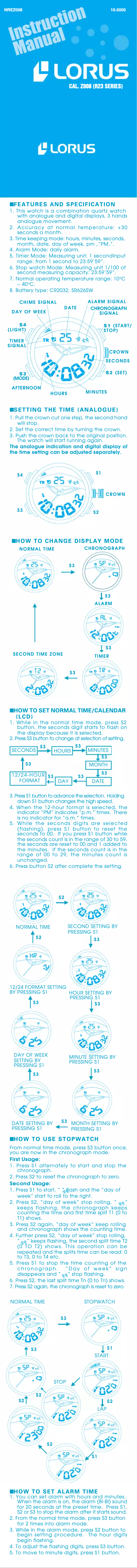 First page image of the manual for Z008