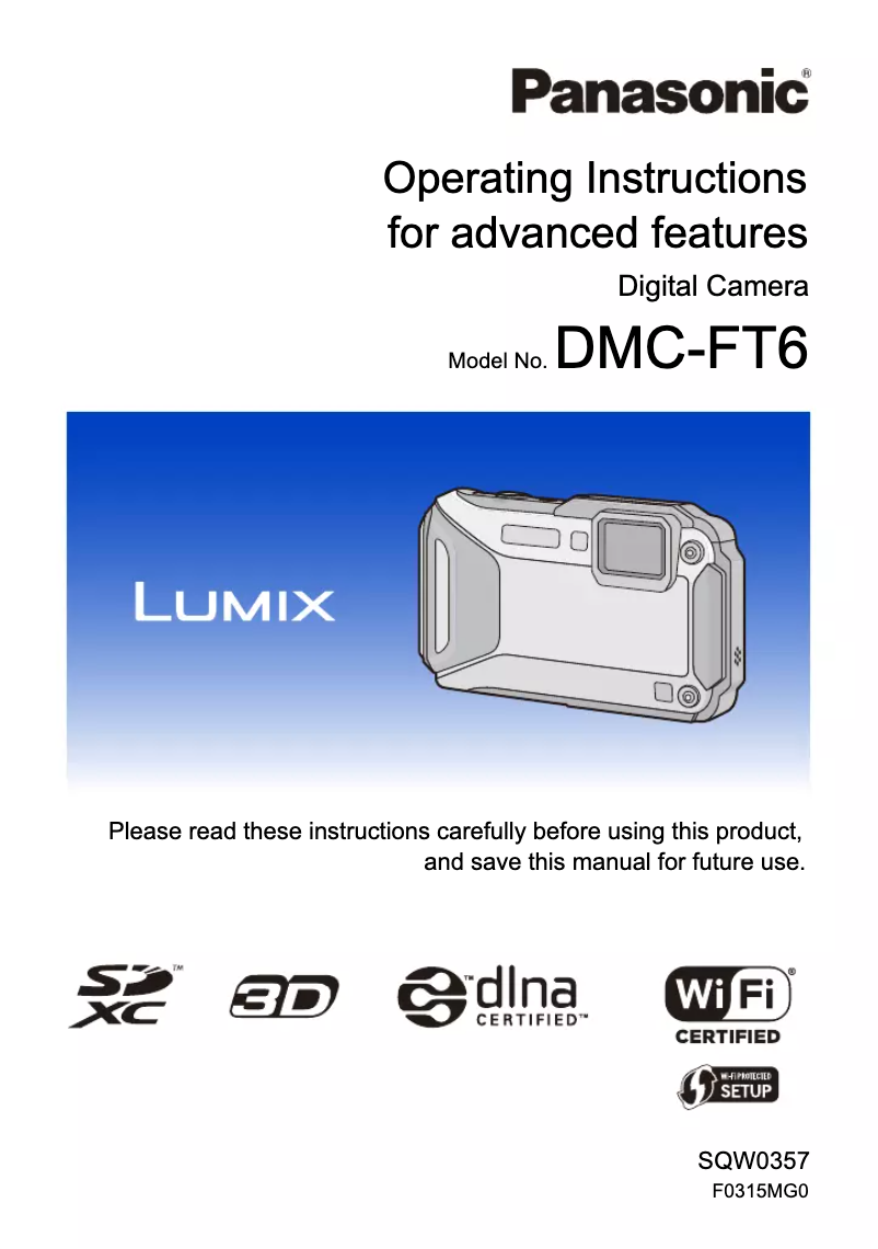 First page image of the manual for Lumix DMC-FT6