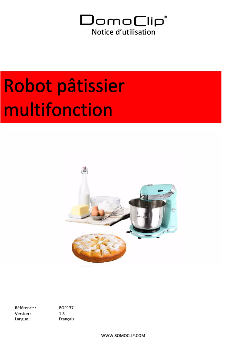 Page 1 of the manual User Manual Domoclip DOP137R