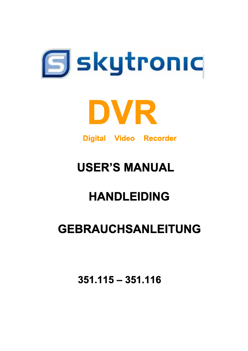 Page 1 of the manual User Manual Skytronic 351.115