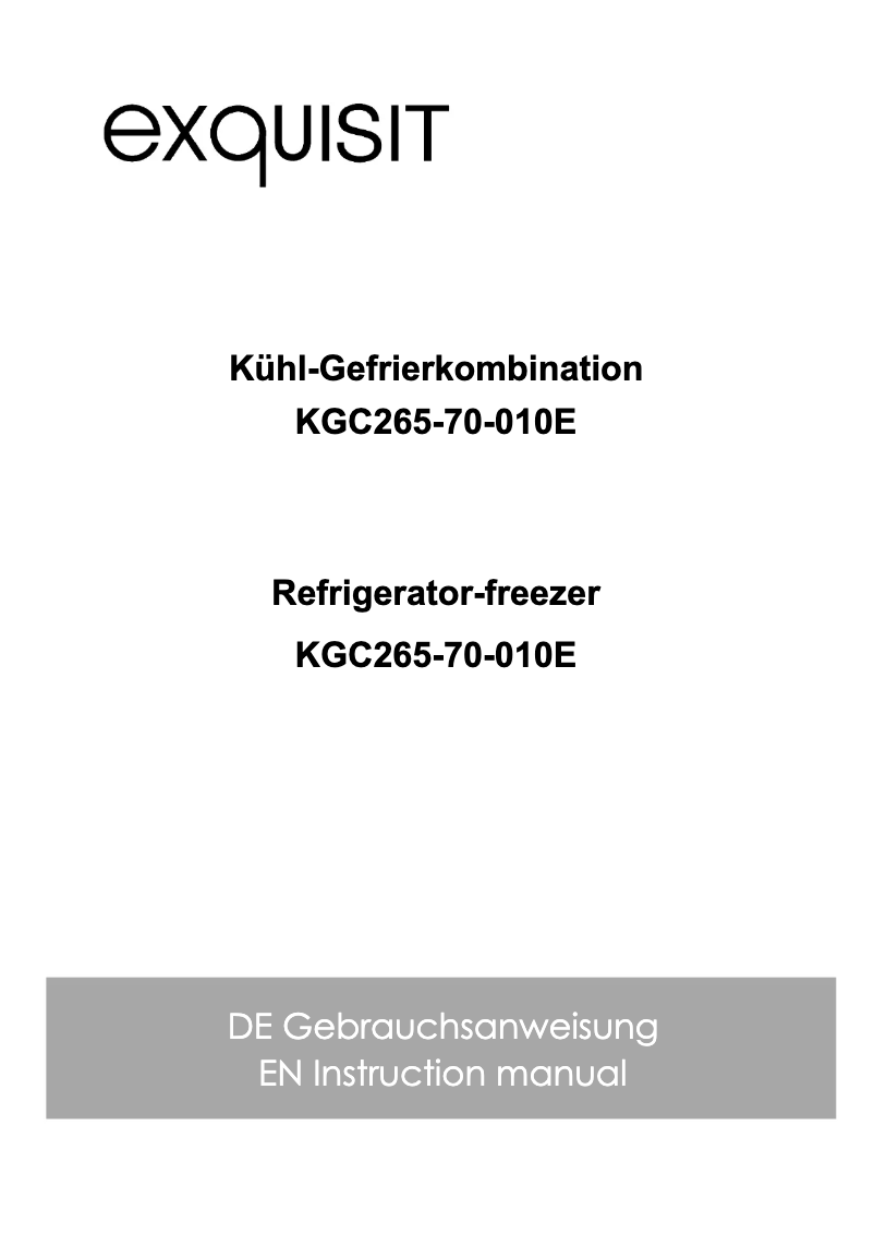 First page image of the manual for KGC265-70-010E