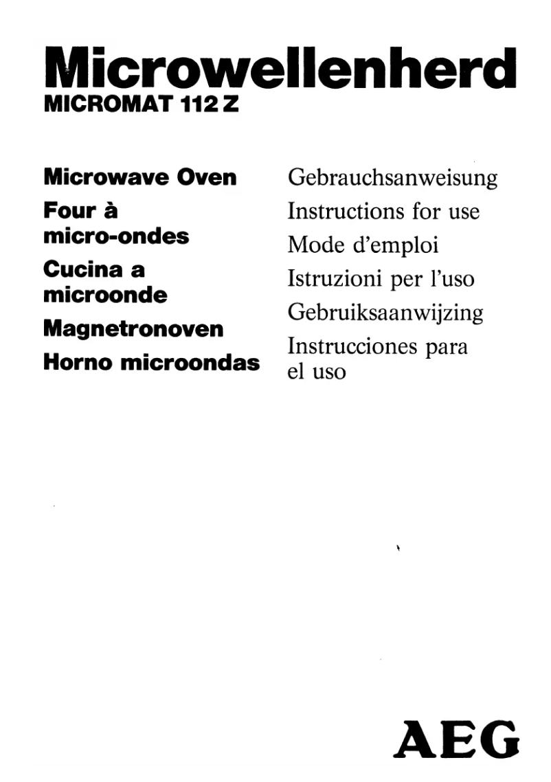 First page image of the manual for Micromat 112 Z