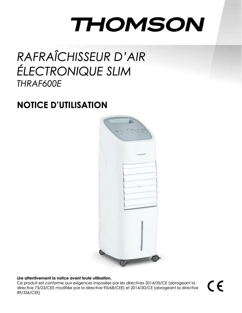 First page image of the manual for THRAF600E