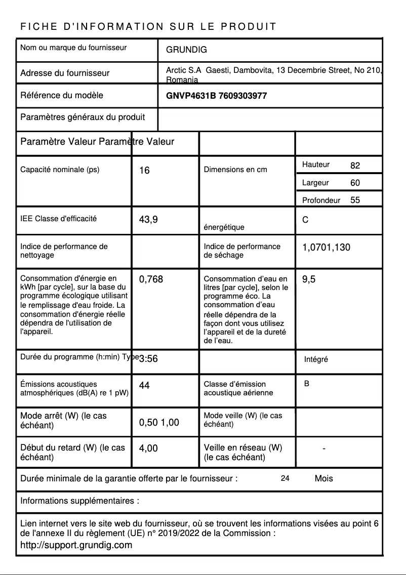 First page image of the manual for GNVP4631B
