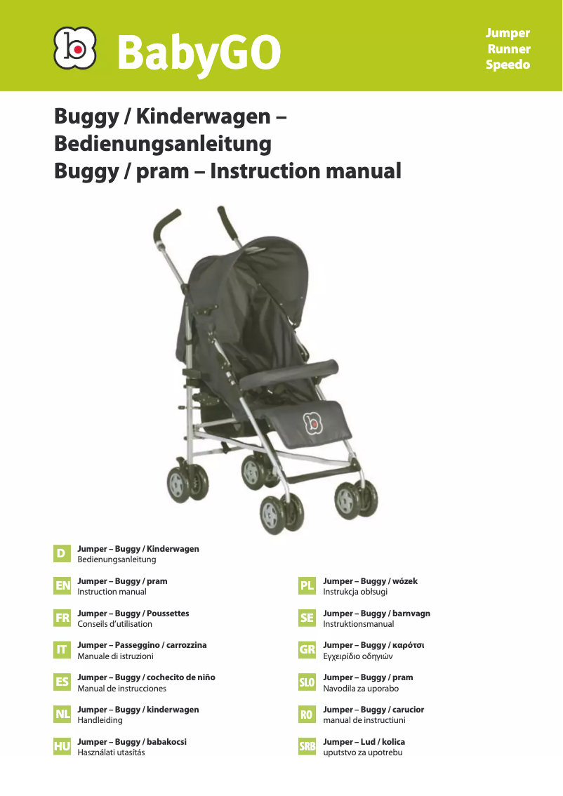 Page 1 of the manual User Manual BabyGO Runner