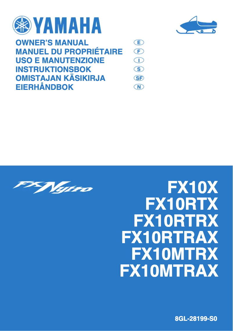 Page 1 of the manual User Manual Yamaha FX Nytro X-TX (2008)